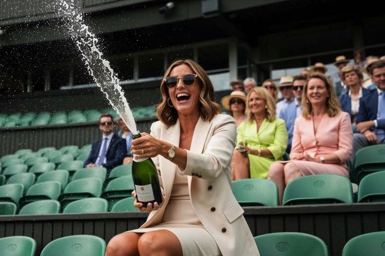 Popping Champagne at the races